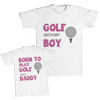 Daddy and Me Outfits Born Play Football Daddy - Golf My Boy Rugby Ball Cotton