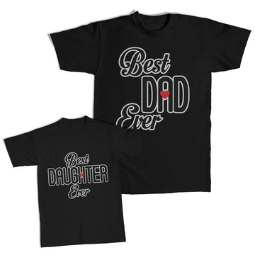 Daddy and Me Outfits Best Dad Ever Heart - Best Daughter Ever Heart Cotton