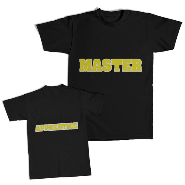 Daddy and Me Outfits Master Yellow Funny - Apprentice Funny Cotton