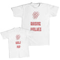 Daddy and Me Outfits Love Son Hands Intimacy - Raising Wolves Scratches Cotton