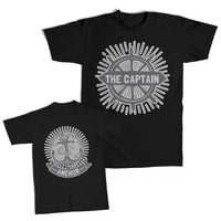 Daddy and Me Outfits Captain Boat Wheel Sailing - Anchor Symbol Sailing Cotton