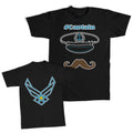 Daddy and Me Outfits Captain Cap Symbol Beard - Air Force Military Cotton