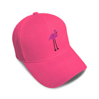 Kids Baseball Hat Flamingo Pink and Lavender Embroidery Toddler Cap Cotton - Cute Rascals