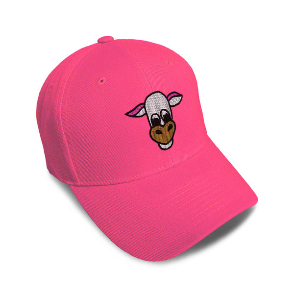 Kids Baseball Hat Funny Cow Face Embroidery Toddler Cap Cotton - Cute Rascals