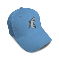 Kids Baseball Hat Big Angry Shark Embroidery Toddler Cap Cotton - Cute Rascals