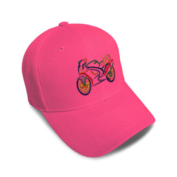 Kids Baseball Hat Motorcycle Colorful Logo Embroidery Toddler Cap Cotton