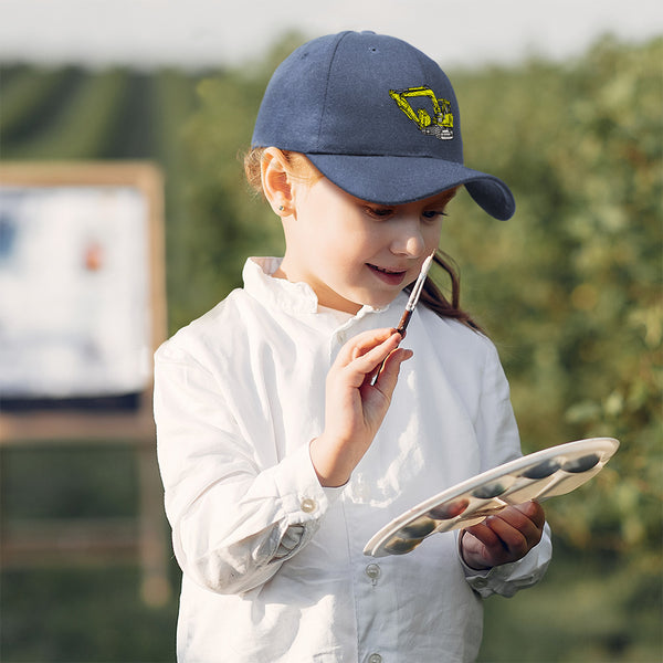 Kids Baseball Hat Excavator Embroidery Toddler Cap Cotton - Cute Rascals