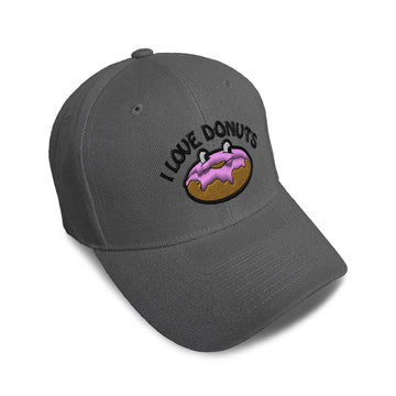 Kids Baseball Hat I Love Donut Embroidery Toddler Cap Cotton