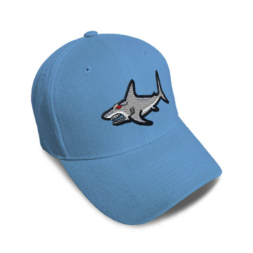 Kids Baseball Hat Mean Shark Embroidery Toddler Cap Cotton