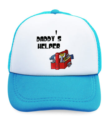 Kids Trucker Hats Picture Tools' Box Black Daddy's Helper Dad Father's Day