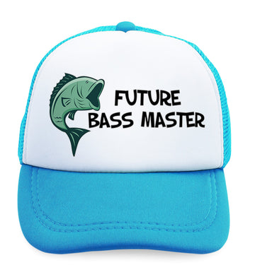 Kids Trucker Hats Future Bass Master Fishing Ocean Sea Life Baseball Cap Cotton