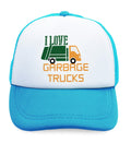 Kids Trucker Hats I Love Garbage Trucks Boys Hats & Girls Hats Cotton