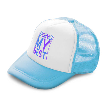 Kids Trucker Hats Doing My Best Boys Hats & Girls Hats Baseball Cap Cotton