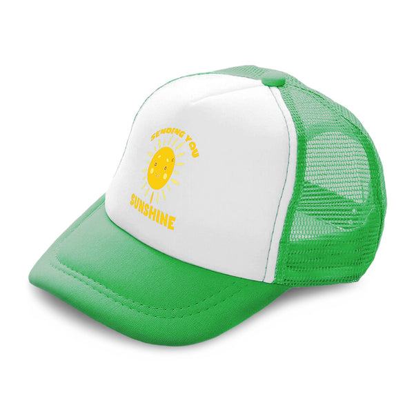 Kids Trucker Hats Sending You Sunshine Sun Boys Hats & Girls Hats Cotton - Cute Rascals