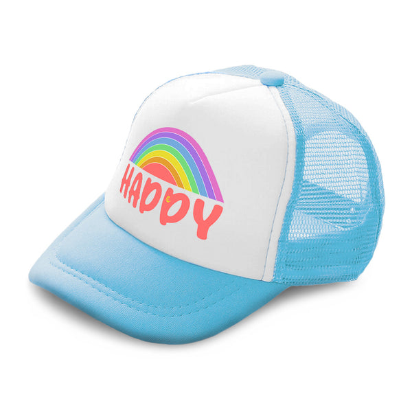 Kids Trucker Hats Happy Rainbow Boys Hats & Girls Hats Baseball Cap Cotton - Cute Rascals