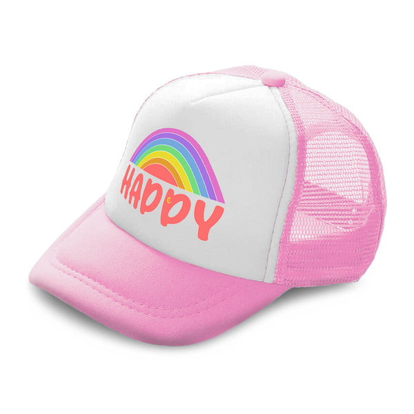 Kids Trucker Hats Happy Rainbow Boys Hats & Girls Hats Baseball Cap Cotton - Cute Rascals