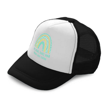 Kids Trucker Hats My Mind Body and Heart Are Calm Rainbow Boys Hats & Girls Hats