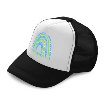 Kids Trucker Hats I Am Peaceful Rainbow Boys Hats & Girls Hats Cotton