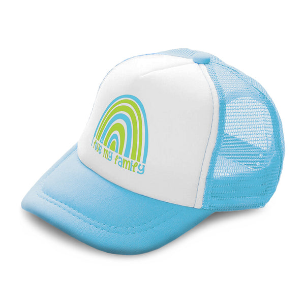 Kids Trucker Hats I Love My Family Rainbow Boys Hats & Girls Hats Cotton - Cute Rascals