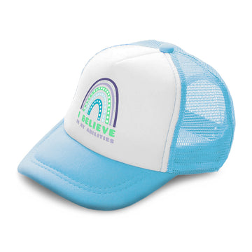 Kids Trucker Hats I Believe in My Abilities Rainbow Boys Hats & Girls Hats