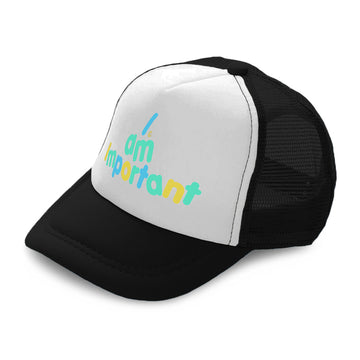 Kids Trucker Hats I Am Important Rainbow B Boys Hats & Girls Hats Cotton