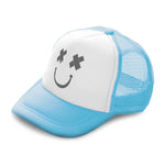 Kids Trucker Hats Smiley Grey Boys Hats & Girls Hats Baseball Cap Cotton - Cute Rascals