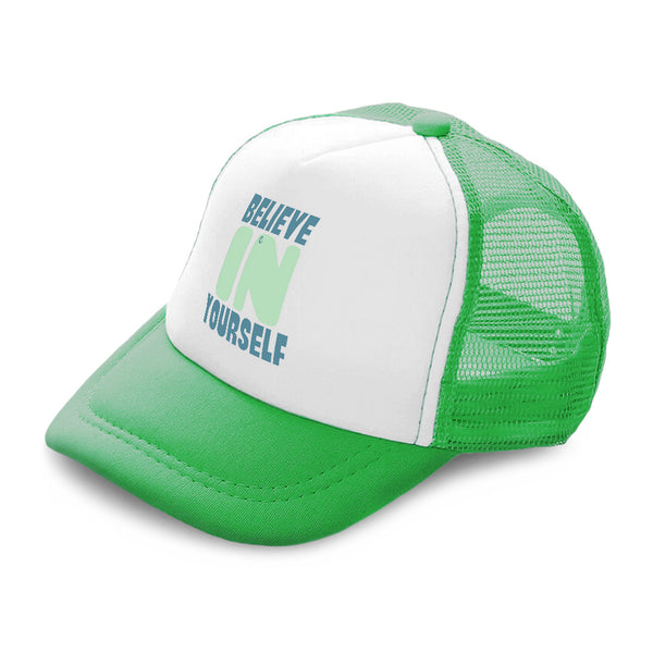 Kids Trucker Hats Believe in Yourself A Boys Hats & Girls Hats Cotton - Cute Rascals