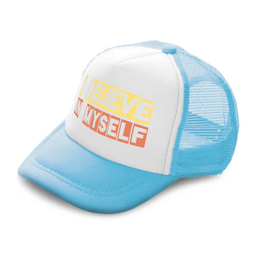 Kids Trucker Hats I Believe in Myself B Boys Hats & Girls Hats Cotton