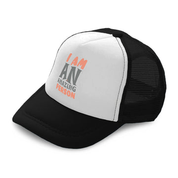 Kids Trucker Hats I Am An Amazing Person Boys Hats & Girls Hats Cotton