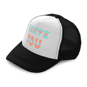 Kids Trucker Hats I Love You Boys Hats & Girls Hats Baseball Cap Cotton