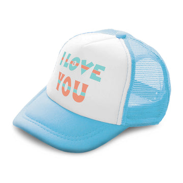 Kids Trucker Hats I Love You Boys Hats & Girls Hats Baseball Cap Cotton