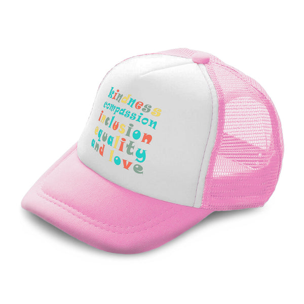 Kids Trucker Hats Kindness Compassion Inclusion Equality Love Cotton - Cute Rascals