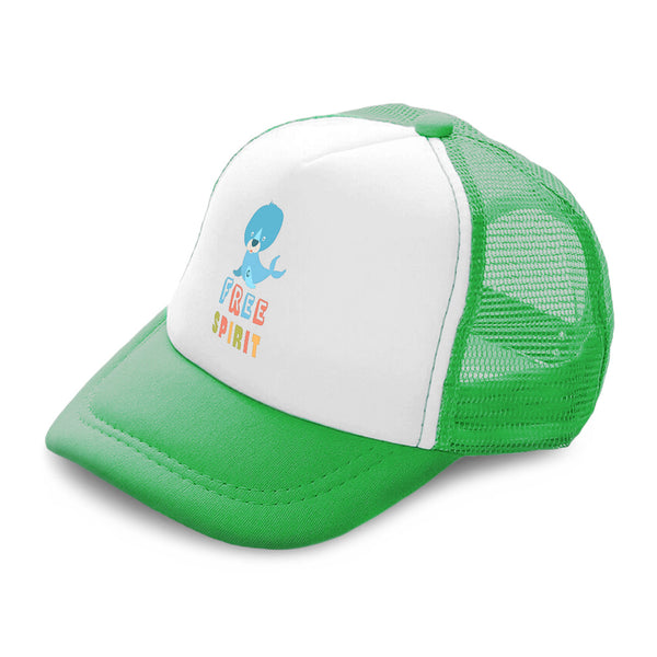Kids Trucker Hats Free Spirit Seal Boys Hats & Girls Hats Baseball Cap Cotton - Cute Rascals