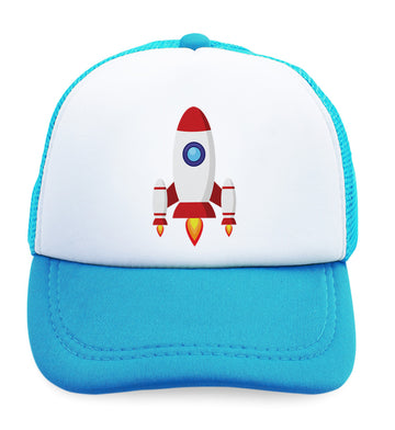 Kids Trucker Hats Space Ship Rocket Space Style E Boys Hats & Girls Hats Cotton