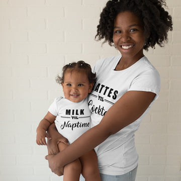 Mom and Baby Matching Outfits Milk till Naptime Lattes till Cocktail Funny