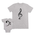 Mom and Baby Matching Outfits Small Key Music Note Musical Cotton