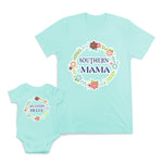Mom and Baby Matching Outfits Southern Mama Breath Flowers Belle Cotton