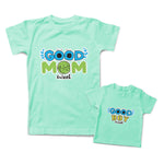 Mommy and Me Outfits Good Mom Boy Sweet Eyes Leaves Cotton