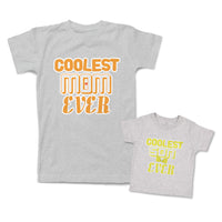 Mommy and Me Outfits Coolest Mom Son Ever Heart Love Cotton