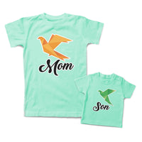 Mommy and Me Outfits Mom Son Crafts Bird Cotton