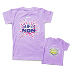 Mommy and Me Outfits Super Mom Son Sparkling Crackers Star Cotton