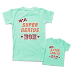 Mommy and Me Outfits Total Super Genius Mom Son Love Heart Cotton