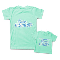 Mommy and Me Outfits Ocean Mama Child Beach Waves Cotton