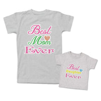 Mommy and Me Outfits Best Mom Daughter Ever Heart Cotton