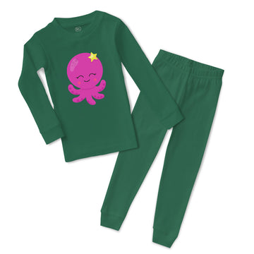 Baby & Toddler Pajamas Dark Pink Octopus Ocean Sea Life Sleeper Pajamas Set