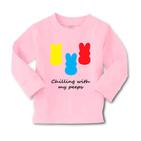 Baby Clothes Chilling with My Peeps Cute Bunnies Funny Humor Boy & Girl Clothes - Cute Rascals