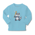 Baby Clothes Raccoon Baseball Player Funny Humor Boy & Girl Clothes Cotton