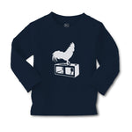 Baby Clothes Black Silhouette of A Rooster Standing on 1 Leg Boy & Girl Clothes - Cute Rascals