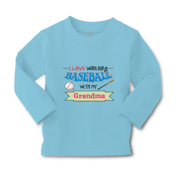 Baby Clothes I Love Watching Baseball with My Grandma Baseball Cotton