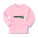 Baby Clothes Grunge Clover Boston Shamrock Leaf St. Patricks Day Symbol Cotton - Cute Rascals